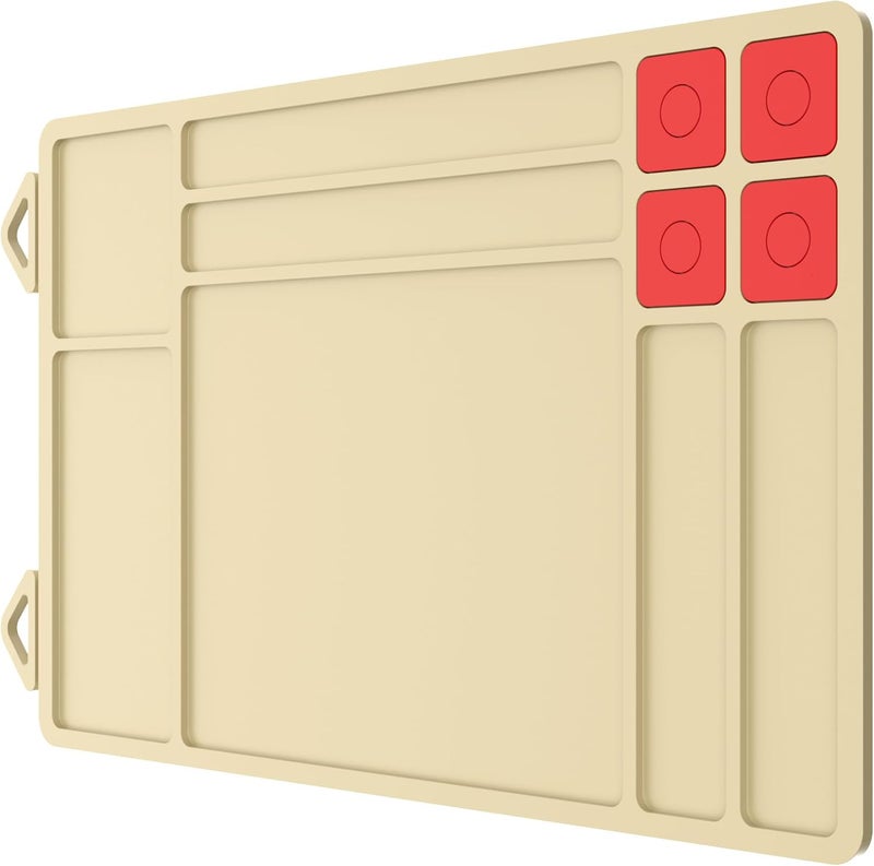 Magsaddle Pistol Gun Cleaning Mat, Thick Gun Cleaning Pad with Magnetic Organizer Parts Tray, Anti-Slip Rubberized Pistol Handgun Revolver Gun Mat, Protective Workbench Mat for Glock Cleaning - Image 1